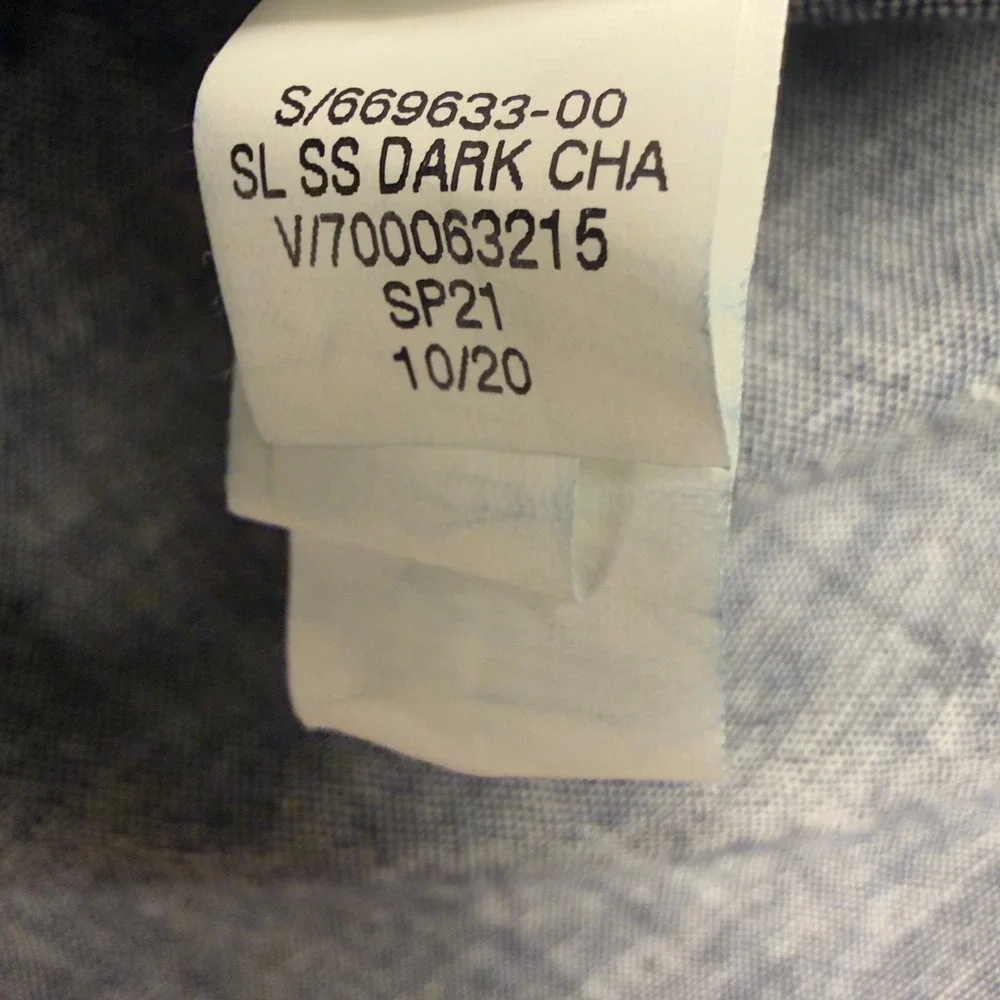 Banana Republic Mens Slim Fit Short Sleeve Button Down Shirt Dark Charcoal L